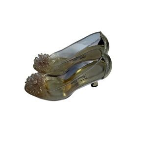 vintage "Exclusively Norman Kaplan Las Vegas" gold leather/ clear vinyl - size 6